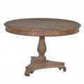 Štýlový vintage okrúhly jedálenský stôl KOLONIAL z masívneho svetlého dreva