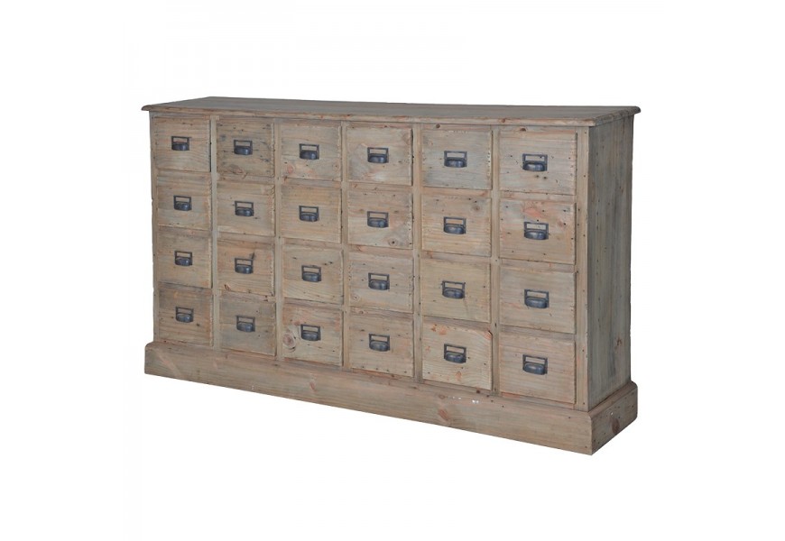 Vidiecka komoda KOLONIAL s 24mi zásuvkami zo svetlého dreva