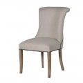 Luxusná bledá jedálenská stolička KOLONIAL s masívnymi nohami a tmavým dekoratívnym klopadlom na chrbte