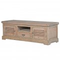 Koloniálny vintage TV stolík Kolonial z recyklovaného masívu s úlonžým priestorom svetlo hnedý