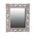 Luxusné vintage nástenné zrkadlo Edoria s ornamentálnym rámom v off-white odtieni