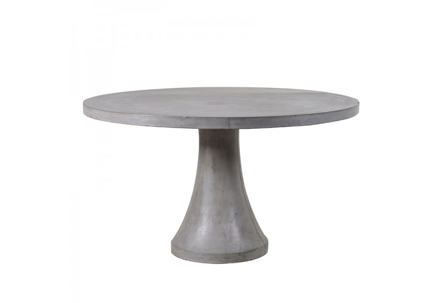Betónový sivý jedálenský stôl Cementia v nadčasovom modernom prevedení okrúhly
