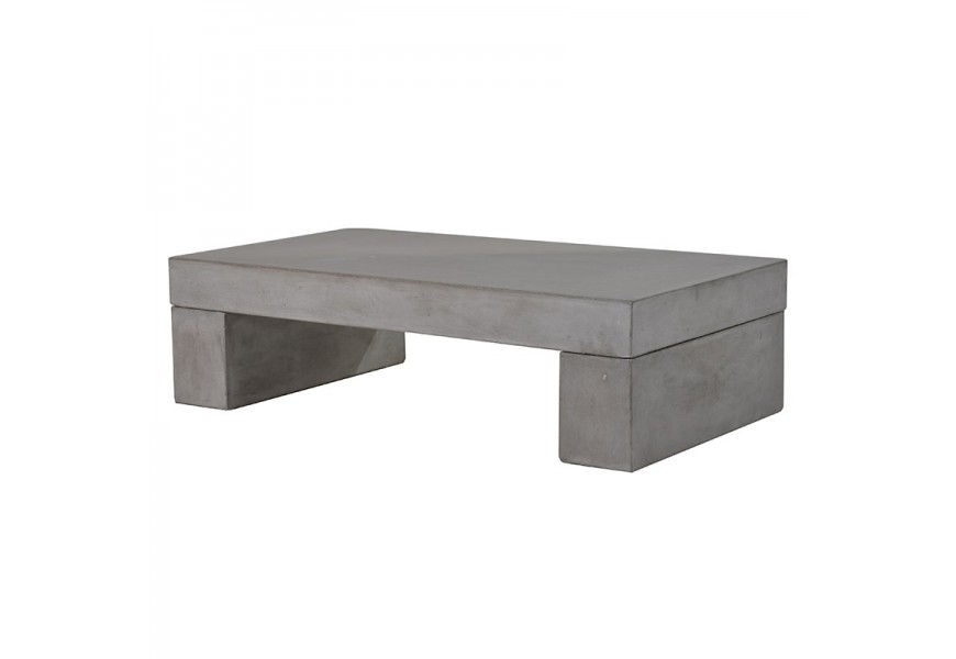 Dizajnový betónový konferenčný stolík Cementia v modernom štýle sivý obdĺžnikový