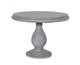 Betónový okrúhly jedálenský stôl Cementia v modernej sivej farbe s tvarovanou nohou 100cm