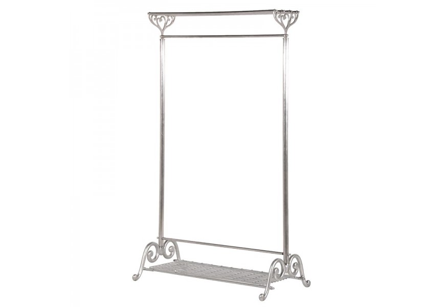 Romantický strieborný Široký vešiak Gleb s poličkami v dekoratívnom orientálnom štýle