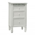 Štýlový provensálsky nočný stolík Blanc Clair s troma zásuvkami