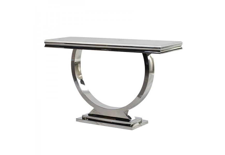 Moderná art-deco konzola Shantay z kovu so zaoblenými nožičkami