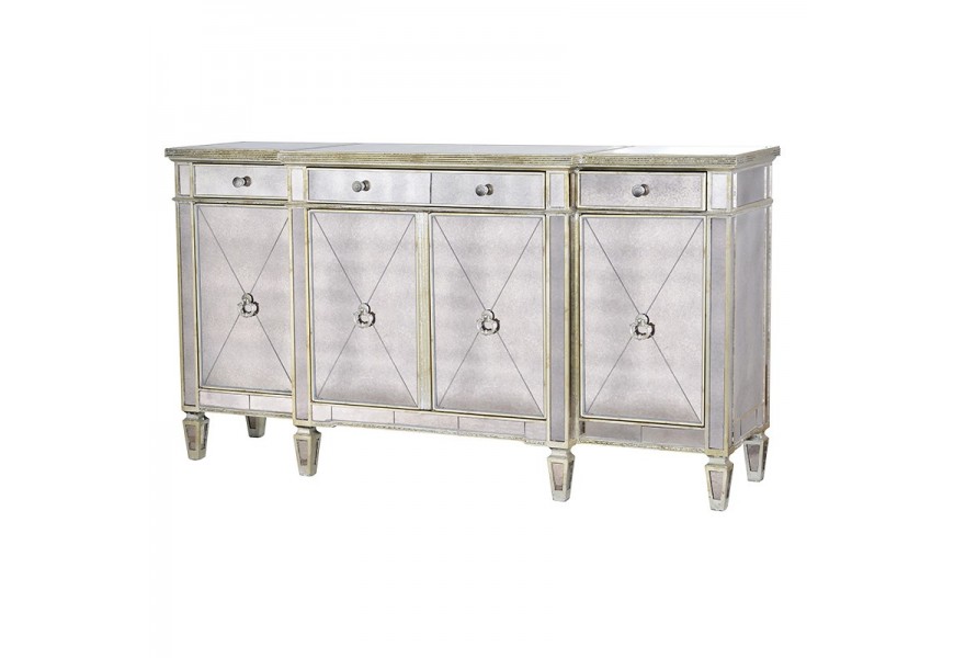 Luxusná a jedinečná zrkadlová štvordverová skrinka Granada Old