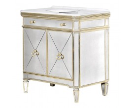 Luxusná zrkadlová kúpeľňová skrinka s umývadlom Granada Old