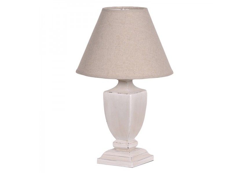Provensálska krémová biela stolná lampa