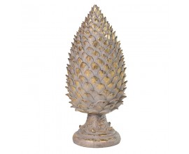 Dizajnov&aacute; glamour so&scaron;ka Finea v podobe veľkej borovicovej &scaron;i&scaron;ky na podstavci v zlatom preveden&iacute; s vintage efektom zo&scaron;&uacute;chanej farby