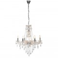 Zámocký luxusný krištáľový luster Larom so šiestimi striebornými ramenami