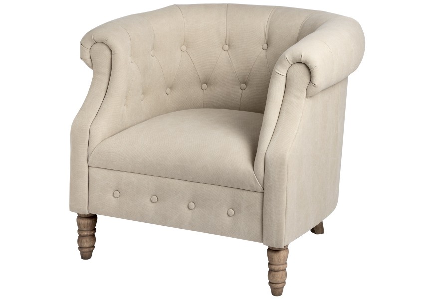 Luxusn&eacute; koloni&aacute;lne kreslo CHESTERFIELD Thatcher b&eacute;žov&eacute;