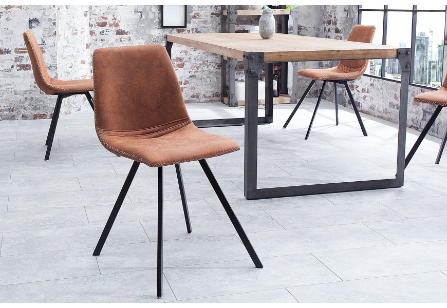 Dizajnová stolička Amsterdam retro Vintage hnedá