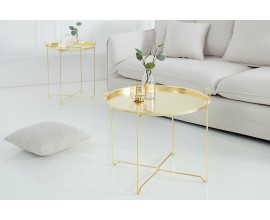 Dizajnový zlatý príručný stolík Marrakesh 