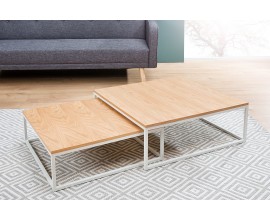 Moderný konferenčný stolík New Fusion sada 2ks prírodná