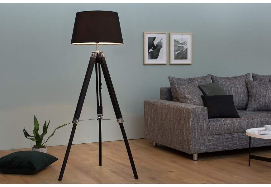 Dizajnová elegantná stojaca lampa Sylt 99-143cm čierna