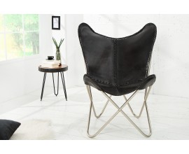 Dizajnové kožené kreslo Butterfly 