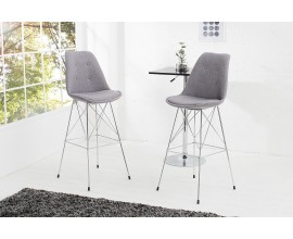 Dizajnová barová stolička Scandinavia Retro sivá