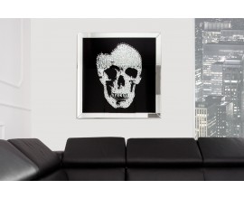 Štýlový zrkadlový obraz Lebka 80x80cm