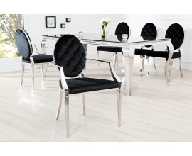 Luxusná jedálenská stolička Modern Barock II čierna s opierkami