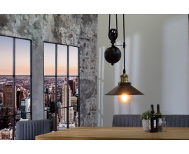 Dizajnové závesné svietidlo Rope čierno-zlaté