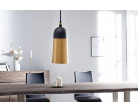 Dizajnová závesná lampa Modern Chic čierno-zlatá