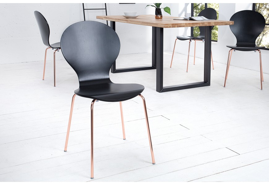 Modern&aacute; stolička Form čierna/meď