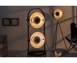 Moderná dizajnová stolná lampa Studio čierno-strieborná