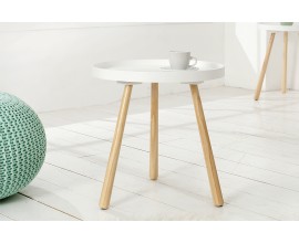 Štýlový príručný stolík Scandinavia 40cm biely