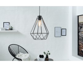 Dizajnová závesná lampa Cage L čierna