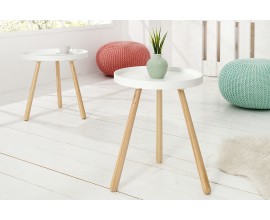 Štýlový príručný stolík Scandinavia biely