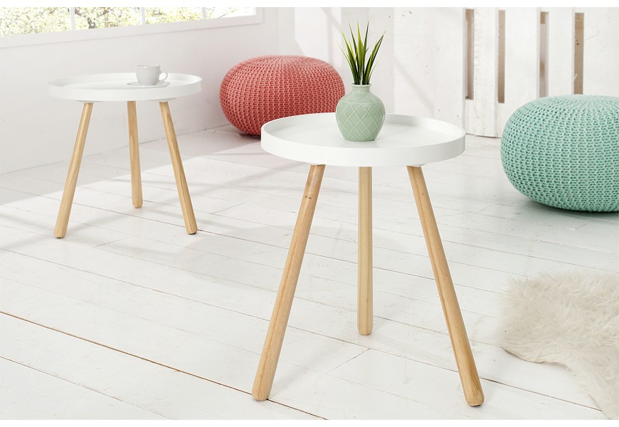 &Scaron;t&yacute;lov&yacute; pr&iacute;ručn&yacute; stol&iacute;k Scandinavia biely