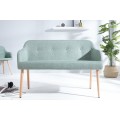 Štýlová sivo zelená čalúnená lavica Scandinavia 116cm 