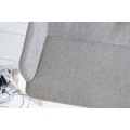 Štýlová bledo šedá čalúnená lavica Scandinavia 116cm 