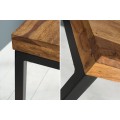 Industriálny obdĺžnikový písací stôl Fusion z hnedého sheeshamového dreva s čiernymi kovovými rámovými nožičkami 120 cm