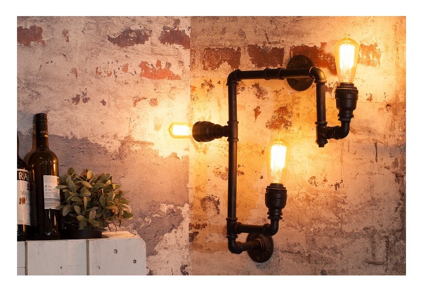 Dizajnov&aacute; industri&aacute;lna lampa Hot Pipe II čierna