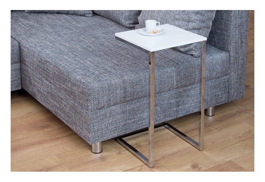 &Scaron;t&yacute;lov&yacute; pr&iacute;ručn&yacute; stol&iacute;k Simply bielo-strieborn&yacute;