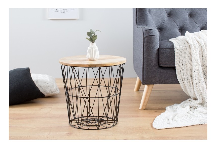 Dizajnový príručný stolík Storage 42cm čierny