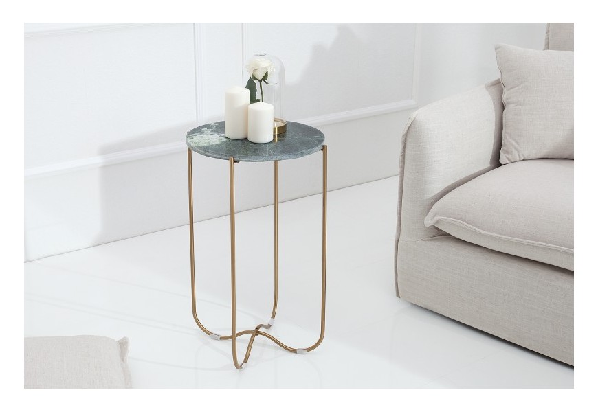 Jedinečný dizajnový príručný stolík Jaspe zelený mramor