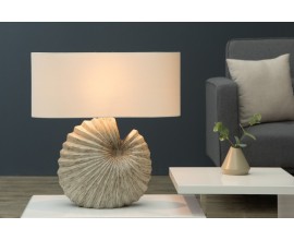 Dizajnová stolná lampa Shell biela