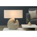 Dizajnová stolná lampa Shell biela