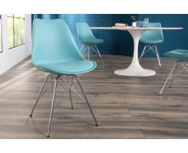 Dizajnová stolička Scandinavia Retro tyrkysová