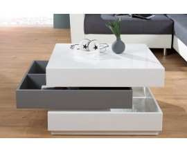 Dizajnový konferenčný stolík Multilevel biela/šedá