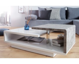 Dizajnový konferenčný stolík Concept 100cm biela/betón