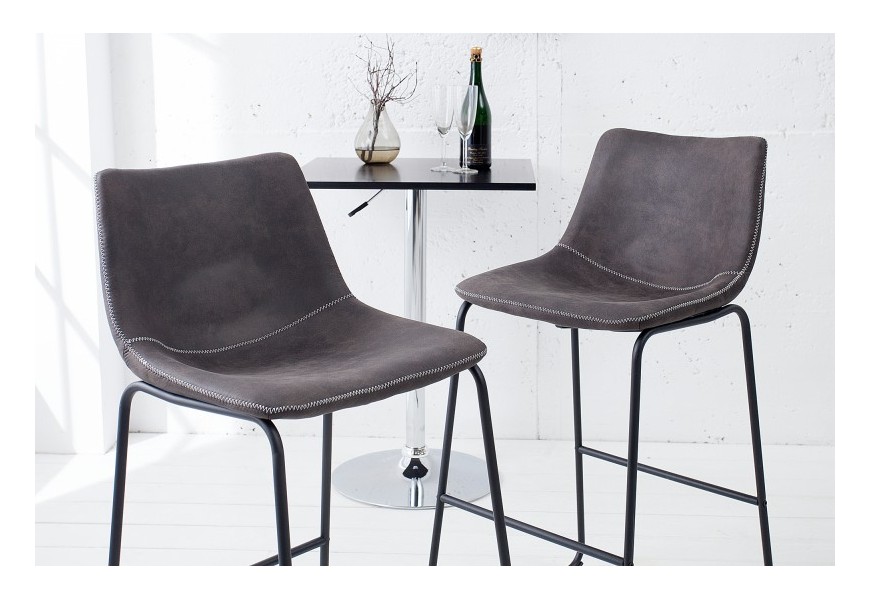 Dizajnová barová stolička Django vintage šedá