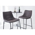 Dizajnová barová stolička Django vintage šedá