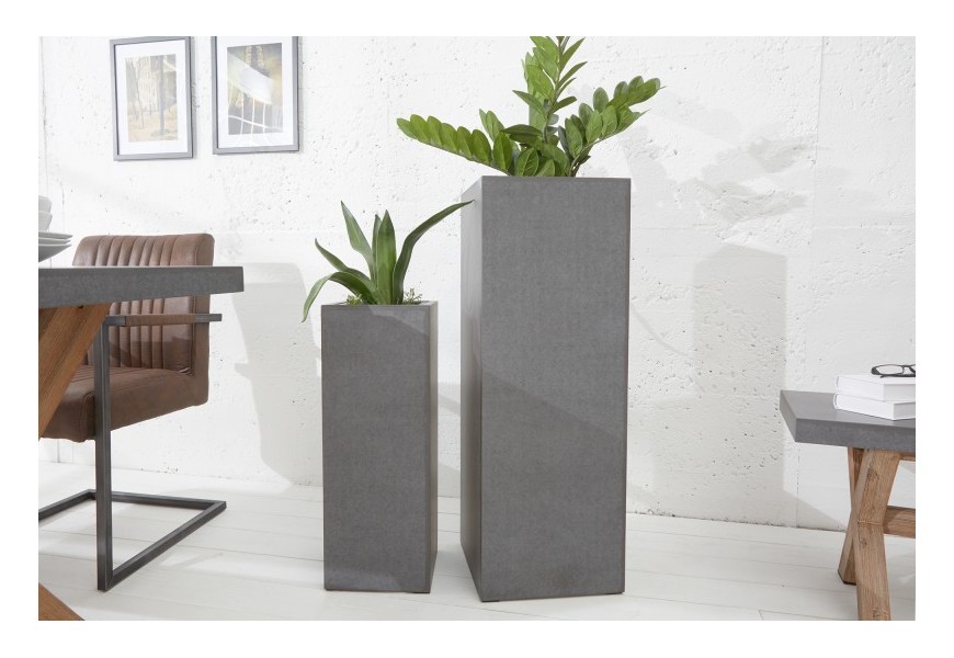 Dizajnov&yacute; vysok&yacute; kvetin&aacute;č Cement 70cm
