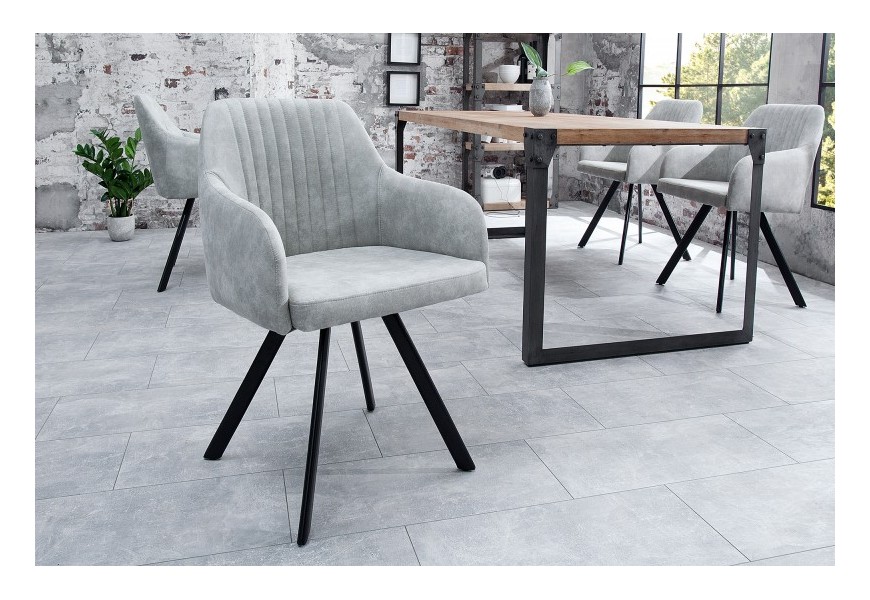 Dizajnová vintage stolička Lucca šedá