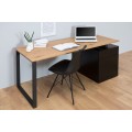 Dizajnový pracovný stôl so zásuvkami 160cm čierna/dub
